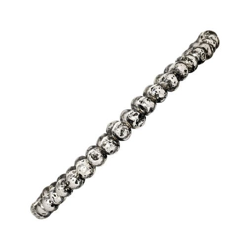 Jan Leslie 6mm Semiprecious Gemstone Beaded Elastic Bracelet In Silver