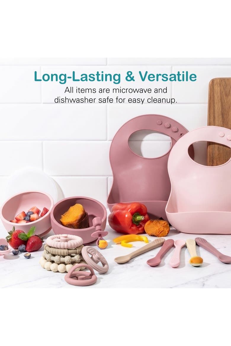 Silicone Baby Essentials Set 17-Piece, Alternate, color, Pink