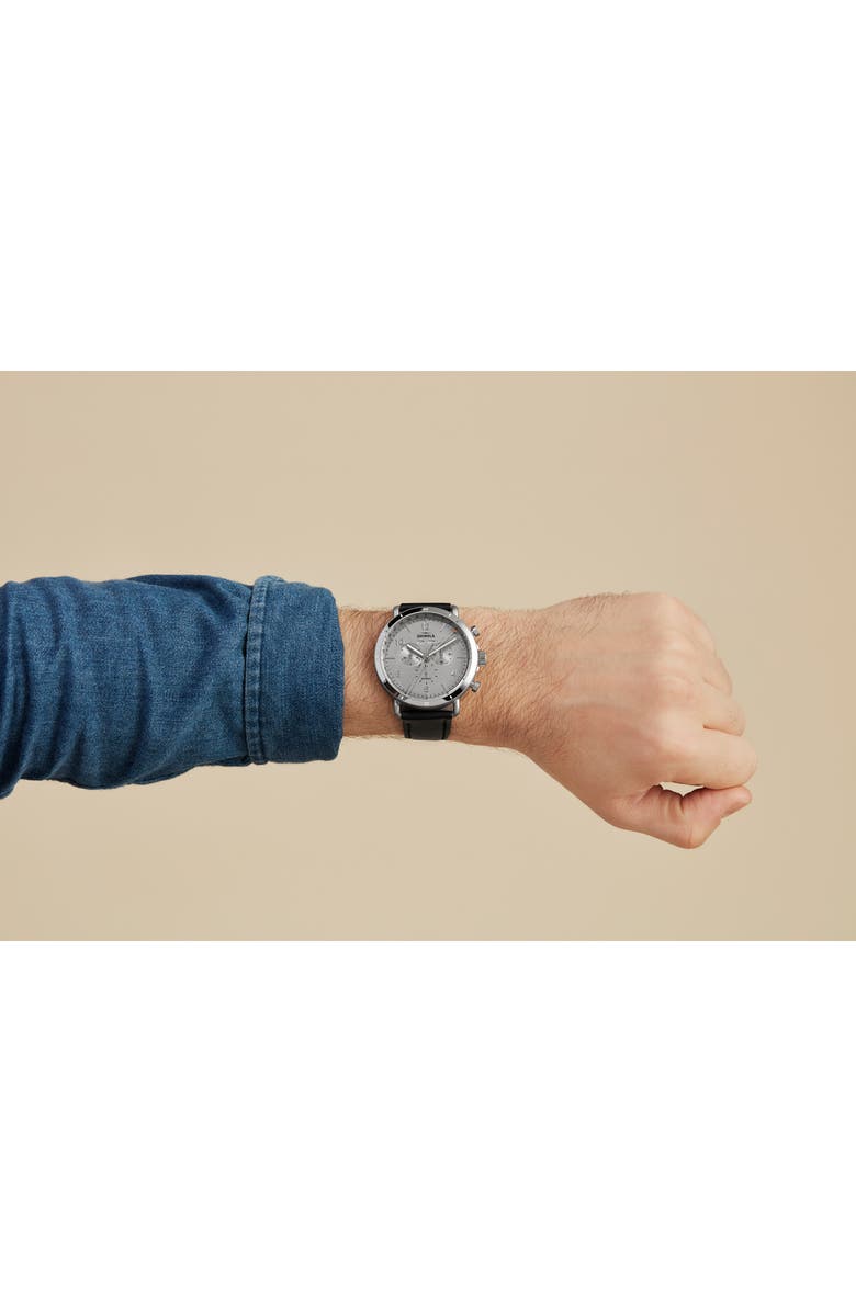 Shinola The Canfield Sport Chronograph Leather Strap Watch, 45mm, Alternate, color, 