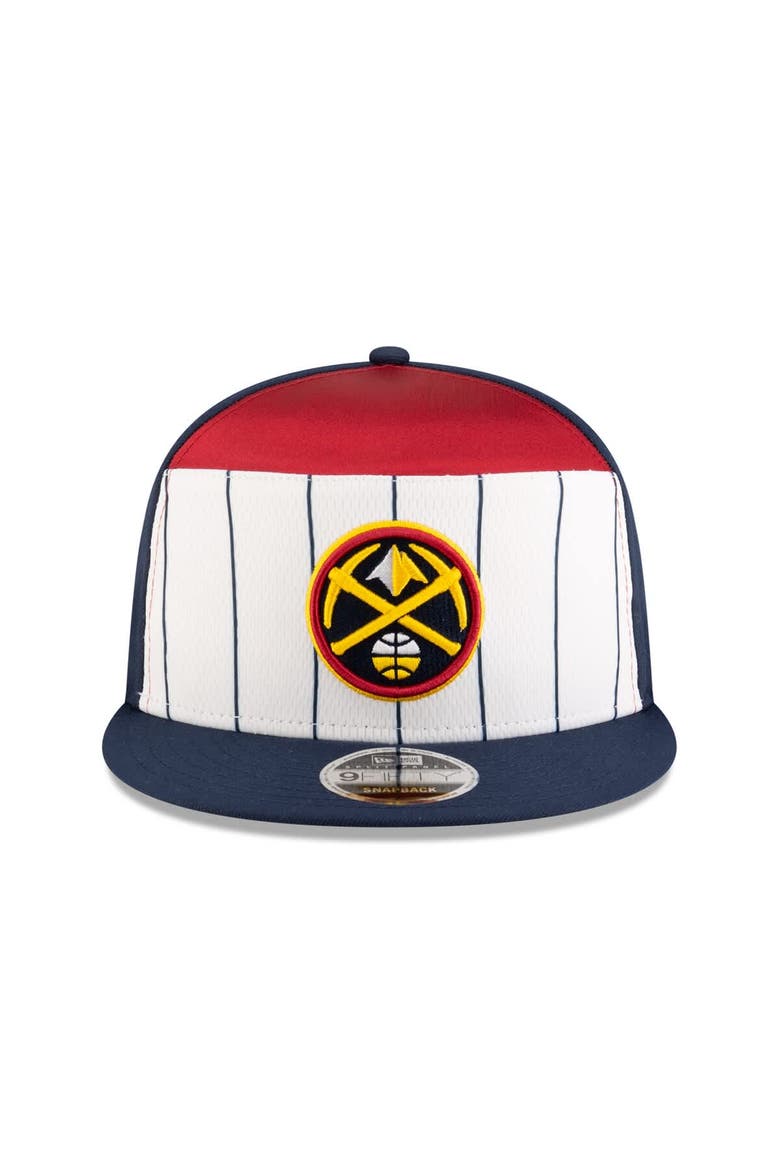 Men's New Era  White/Navy Denver Nuggets 2025 NBA Tip Off Split Panel 9FIFTY Snapback Hat, Alternate, color, White