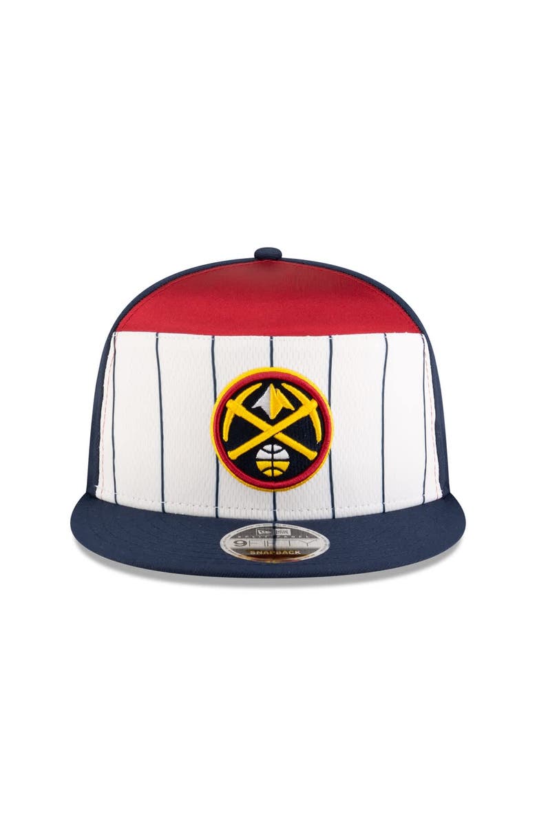 New Era Men's New Era  White/Navy Denver Nuggets 2025 NBA Tip Off Split Panel 9FIFTY Snapback Hat, Alternate, color, White