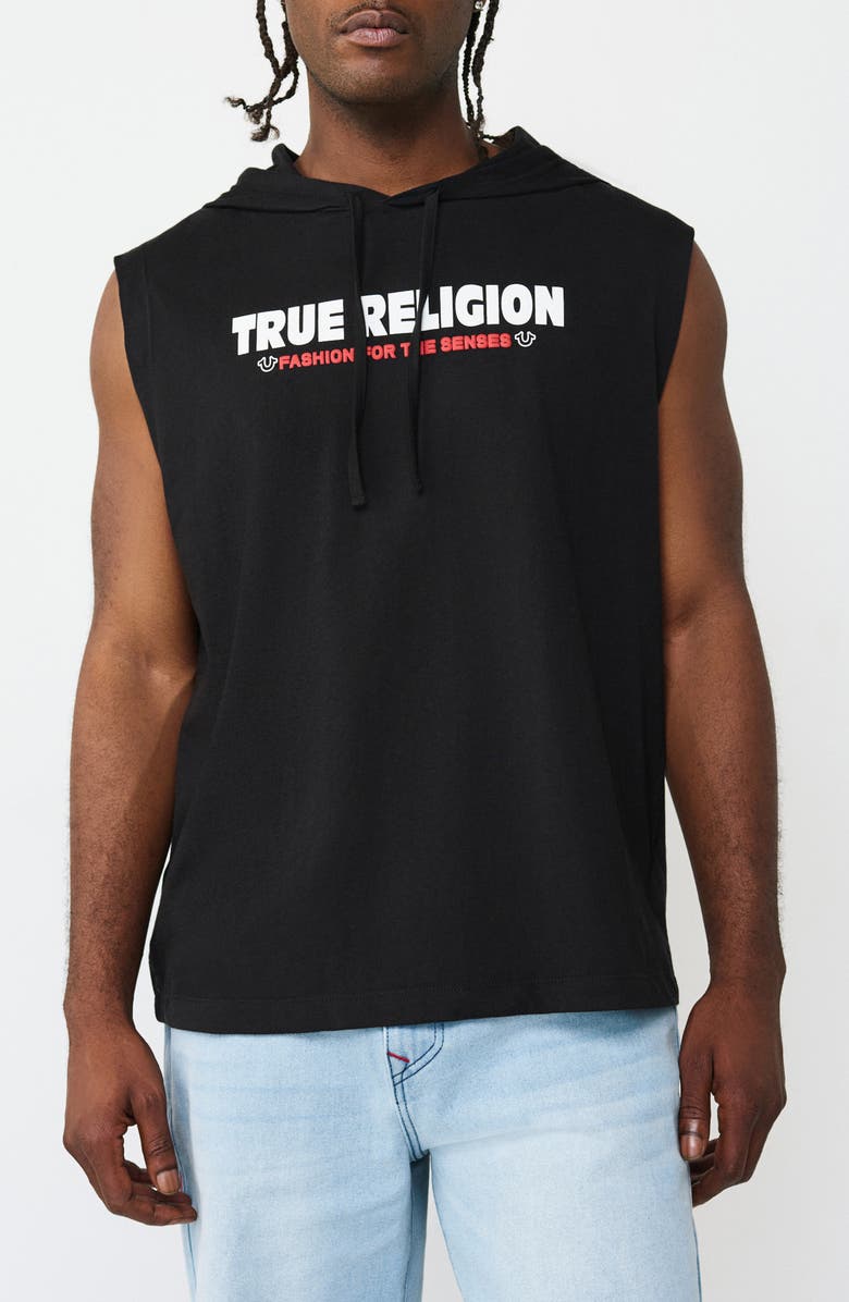 True Religion Hooded Tank, Main, color, 