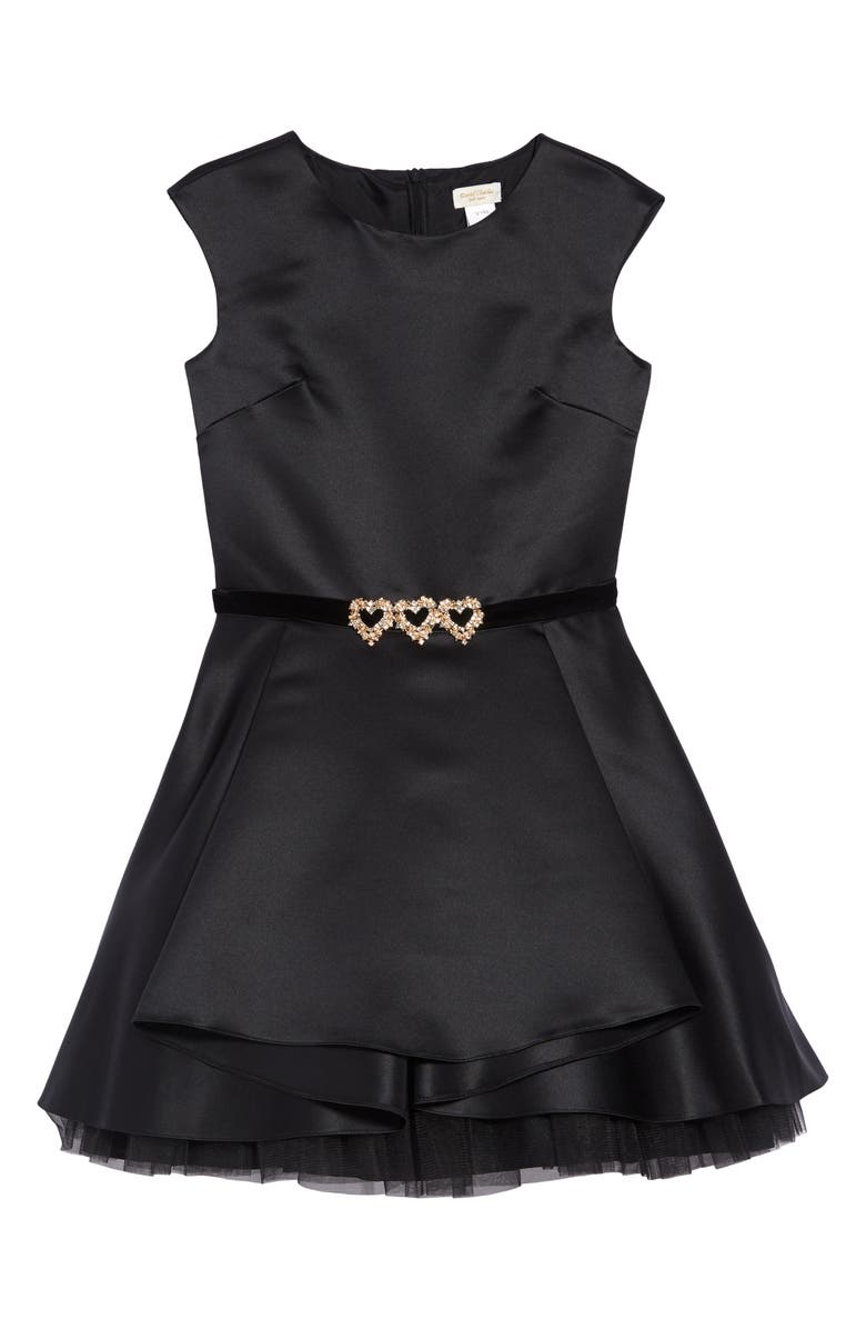 David Charles Embellished Heart Fit & Flare Dress, Main, color, 