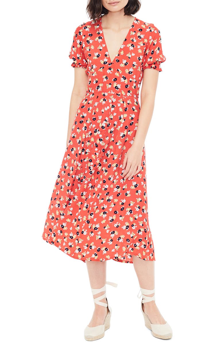 Faithfull the Brand Ari Floral Midi Dress, Main, color, 
