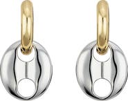 ATHRA LUXE Two-Tone Puffy Mariner Hoop Earrings