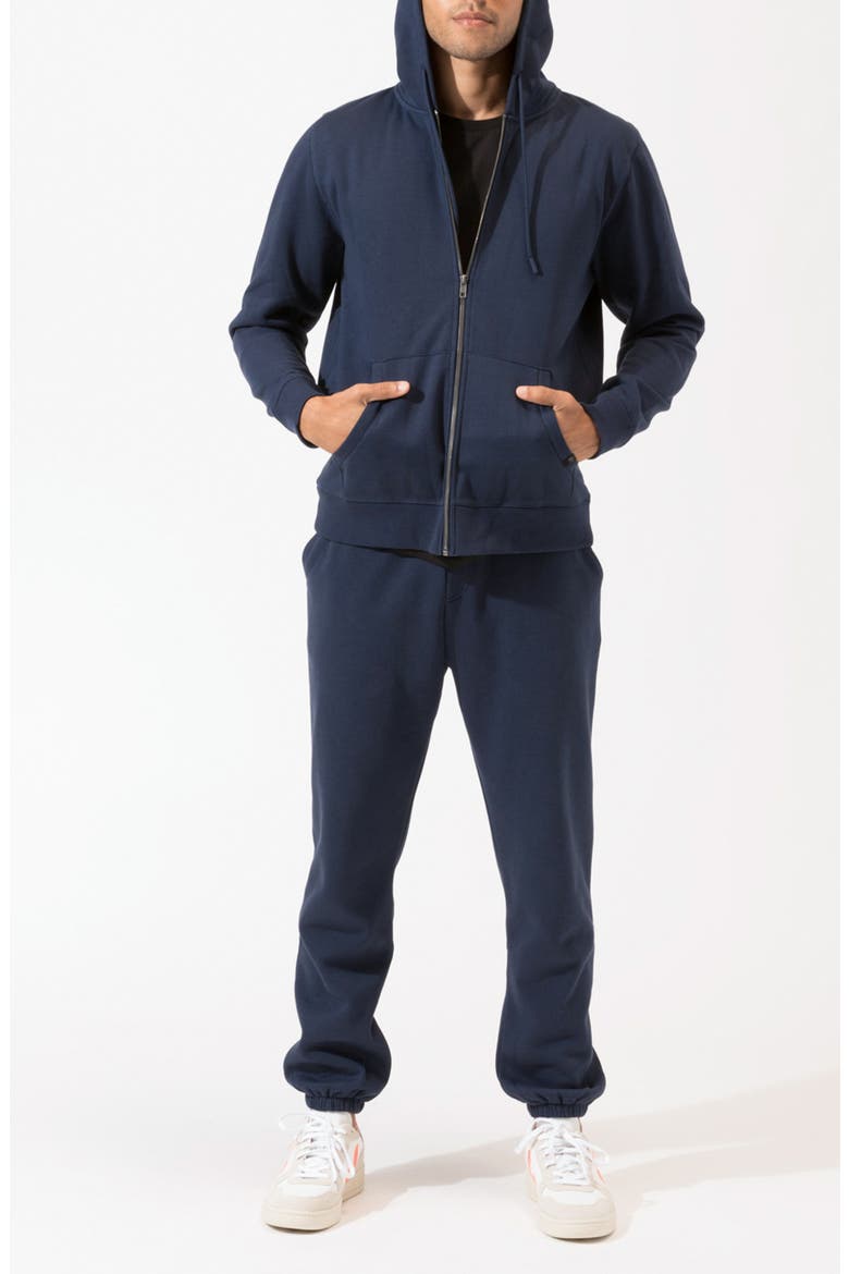Organic Cotton Blend Zip Hoodie, Alternate, color, RAW DENIM