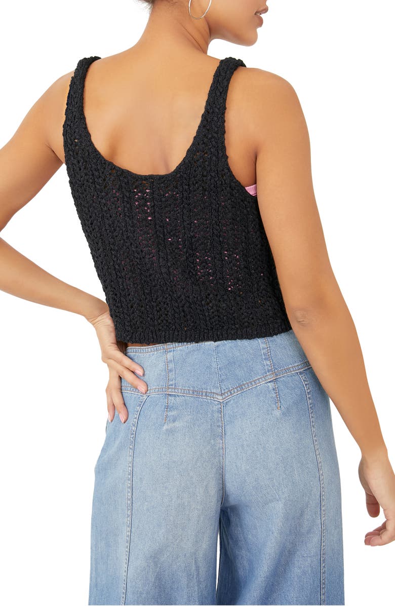 Free People Crochet Recycled Cotton Blend Sweater Tank, Alternate, color, 