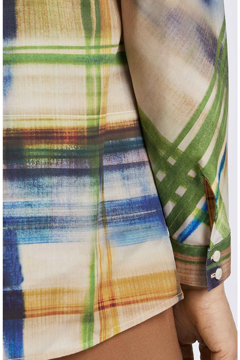 Delia Painterly Stripe Cotton Button-Up Shirt, Alternate, color, BLUE MULTI