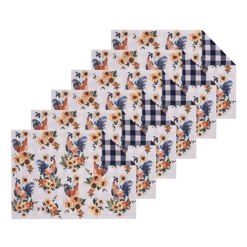Rooster Farmhouse 100% Cotton Set of 6 Placemats 14" x 20"