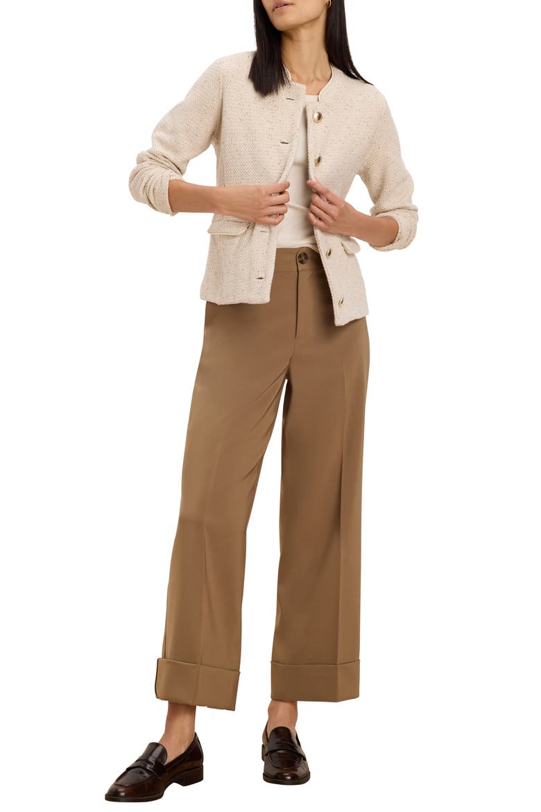 Cotton Blend Tweed Knit Jacket, Alternate, color, CREAM MIX