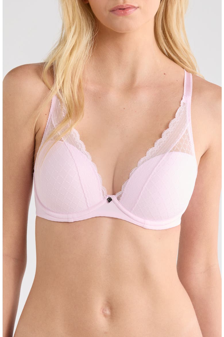 Norah Chic Plunge T-Shirt Bra, Main, color, CANDY PINK