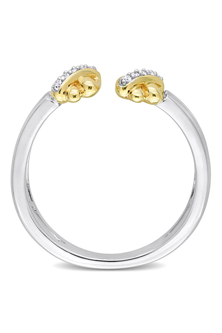 Diamond Crossover Open Ring 14k, Alternate, color, White Gold