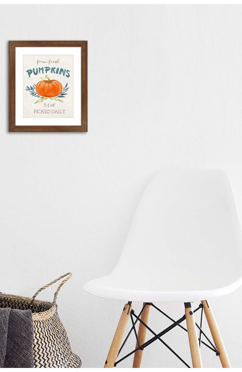 PTM IMAGES Fresh Pumpkins Rustic Wood Framed Matted Giclee Print, Alternate, color, 