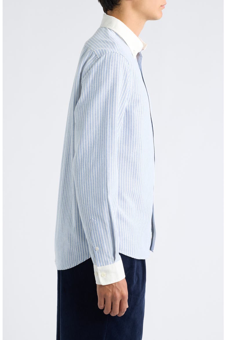 Babar Striped Cotton Blend Oxford Shirt, Alternate, color, LIGHT BLUE