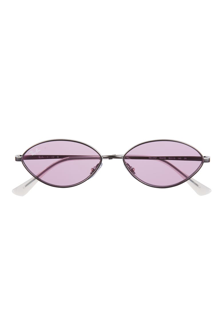 Kai 56mm Oval Sunglasses, Main, color, GUNMETAL DARK VIOLET