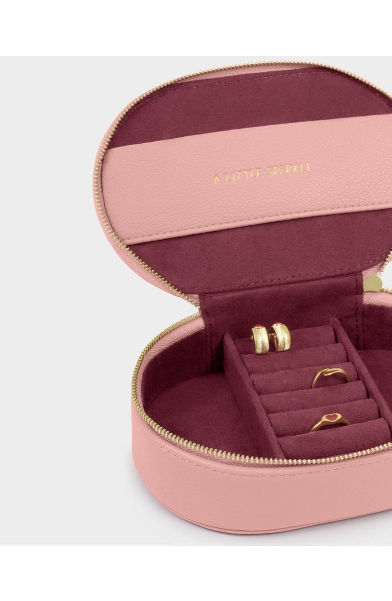 Katie Loxton Oval Jewelry Box 'A Little Sparkle' in Pink, Alternate, color, Pink