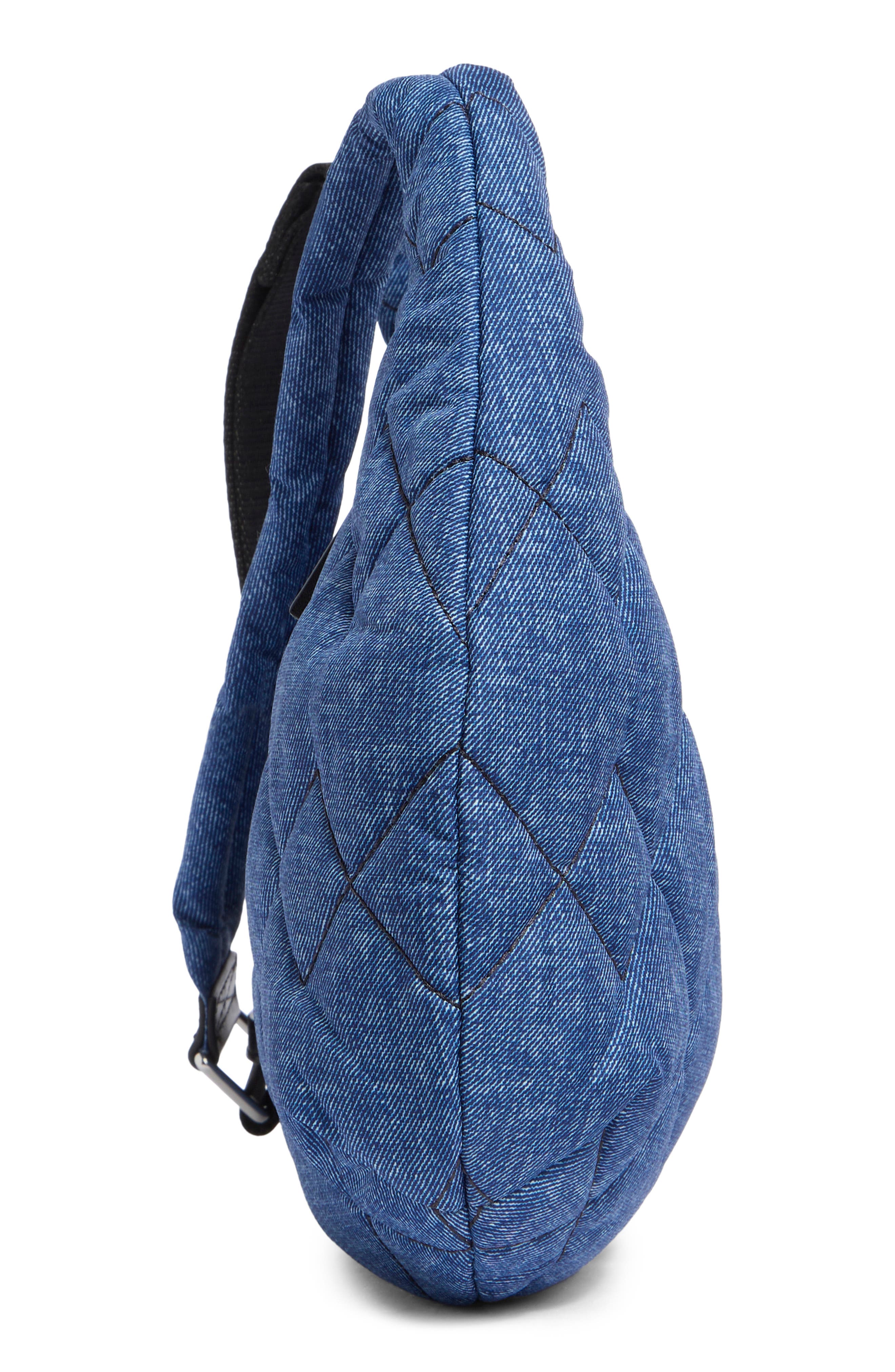 Marc Jacobs Quilted Denim Effect Nylon Crossbody Bag, Alternate, color, Denim Blue