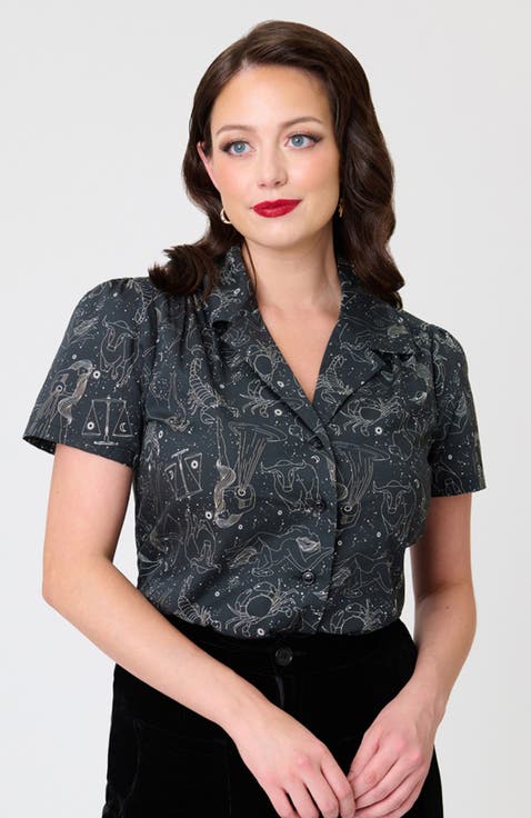 1940s Notched Collar Blouse