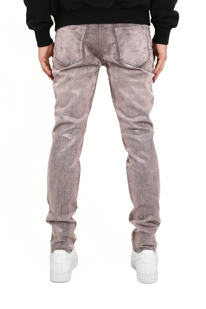 Flock Dipped Skinny Jeans, Alternate, color, PURPLE