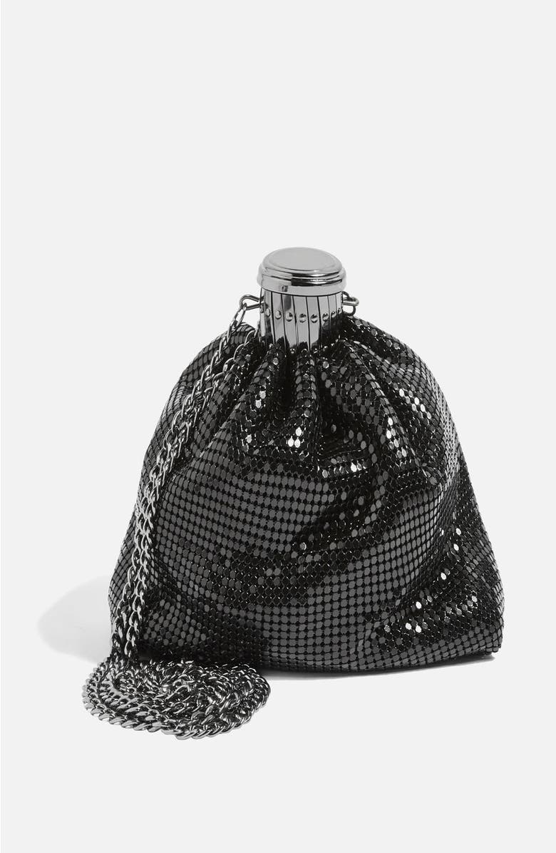 Topshop Chain Mail Pouch Crossbody Bag, Alternate, color,