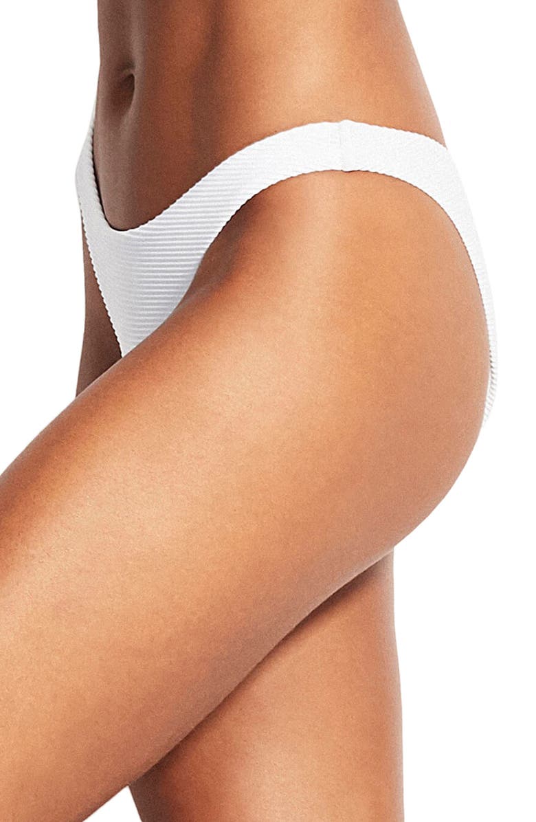 Seafolly High Cut Bikini Bottoms, Alternate, color, Essentials White
