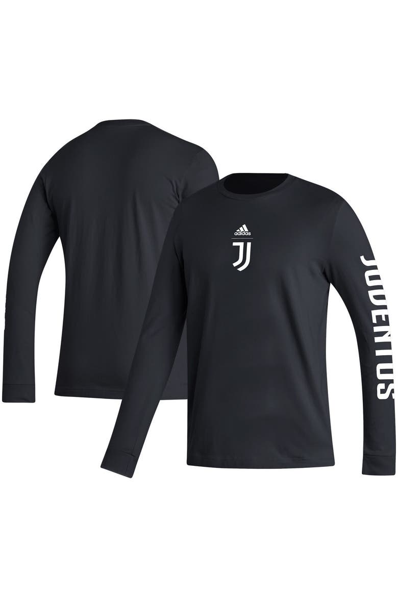 Men's adidas Black Juventus Team Crest Long Sleeve T-Shirt, Alternate, color, Black