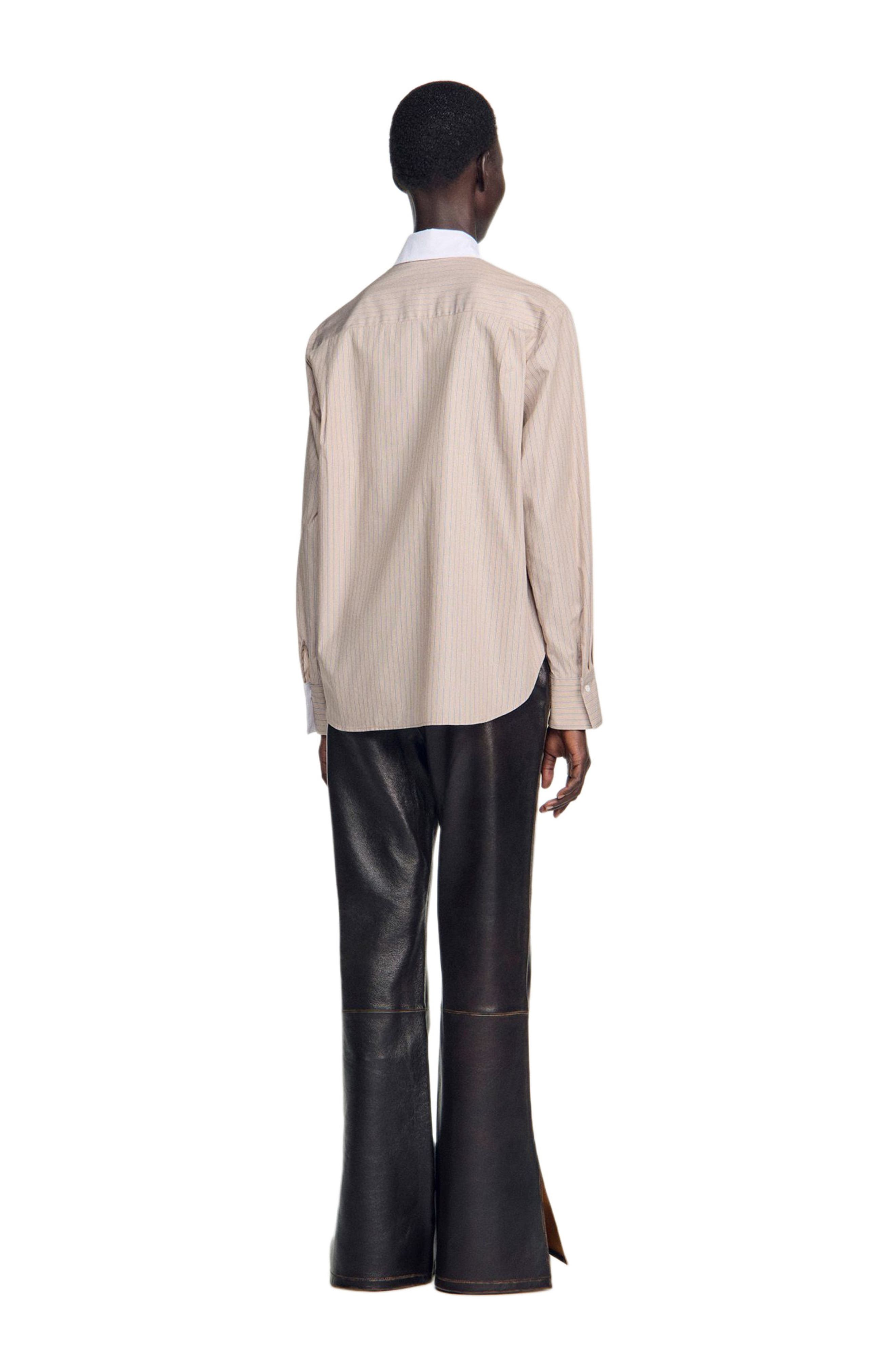 SANDRO Striped Shirt With Contrast Collar (Women) | Nordstrom