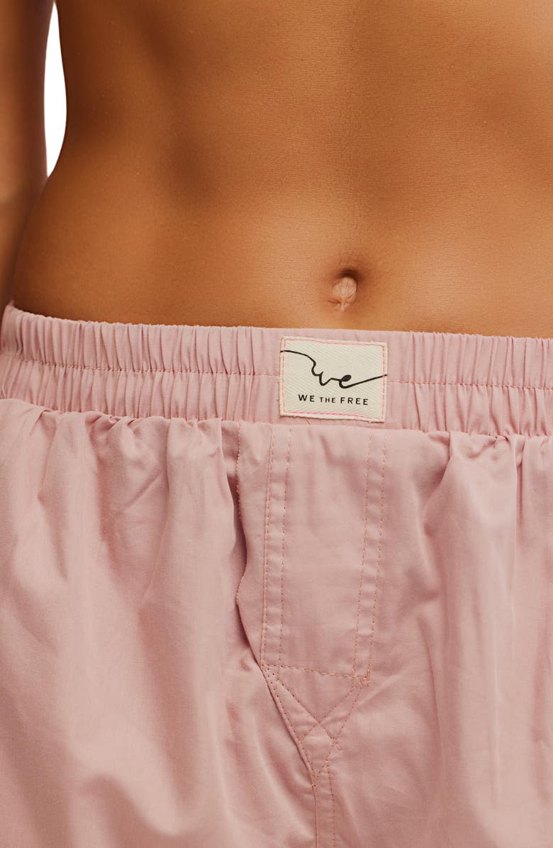 Free People Day to Day Boxer Shorts, Alternate, color, Dusty Himalayan