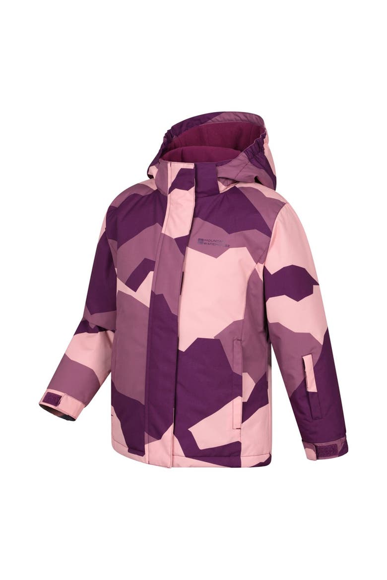 Childrens/Kids Snowdrop Watercolour Ski Jacket, Alternate, color, Berry