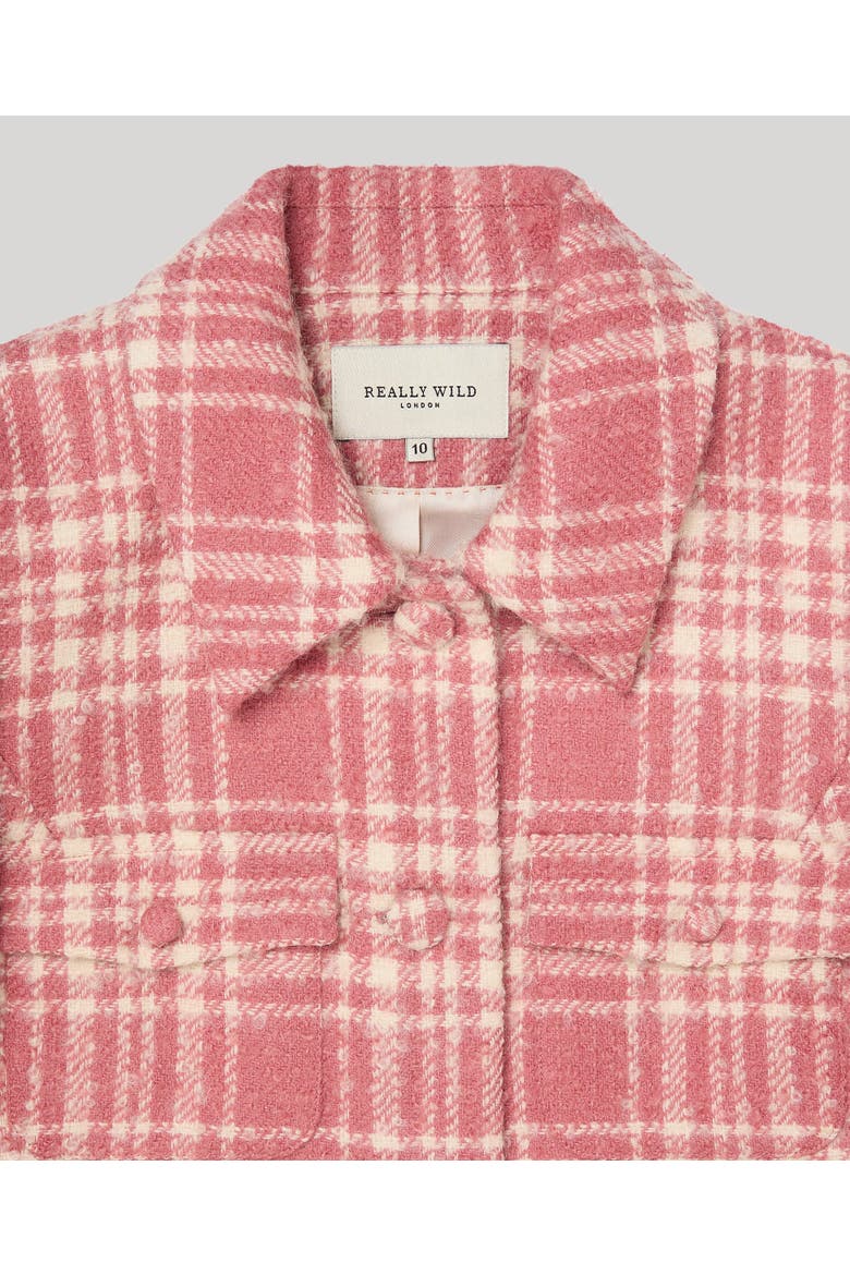 The Lady Check Wool Coat, Alternate, color, Pink/Cream