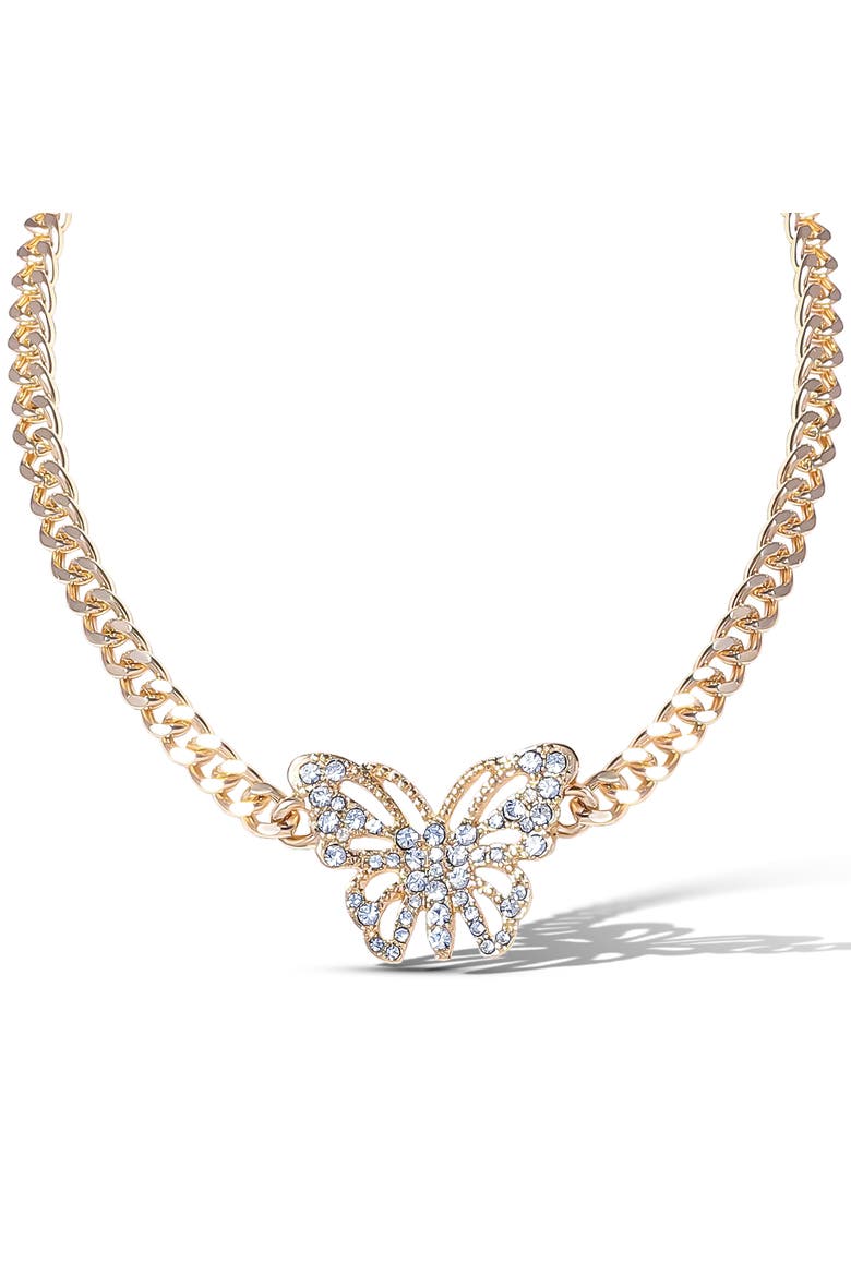 Butterfly Pendant Chain Necklace, Main, color, Gold