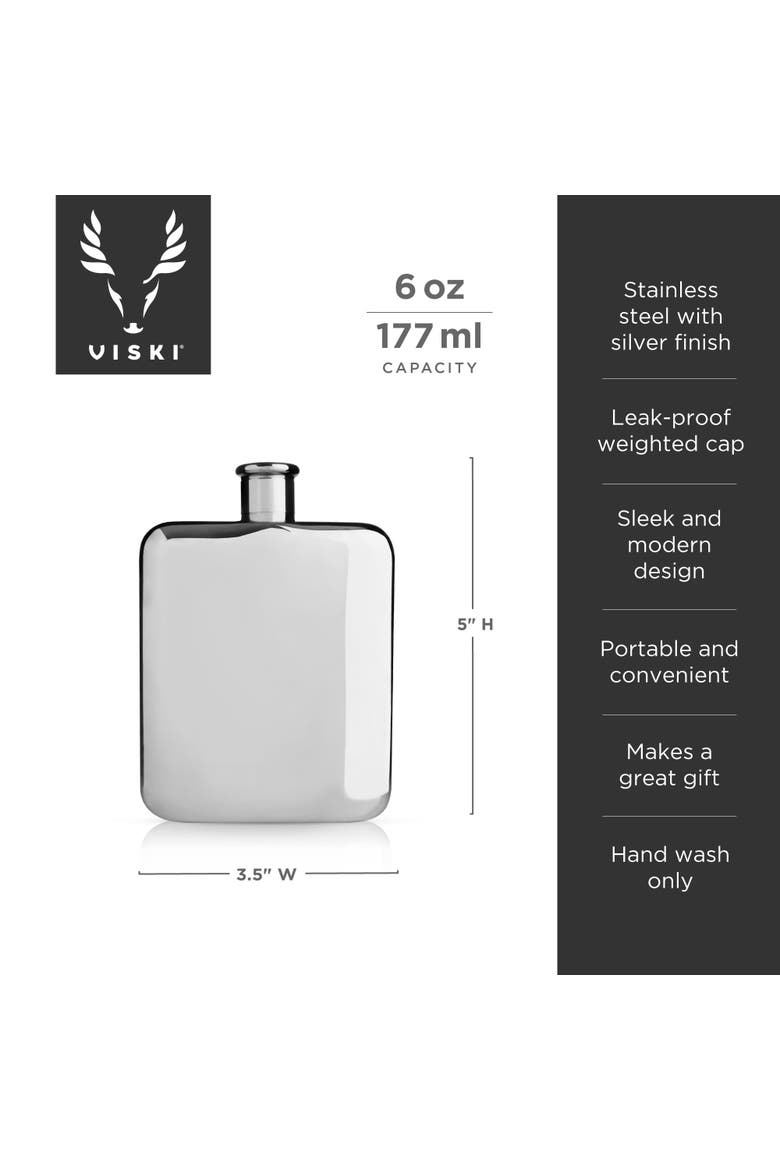 6 oz Flask, Alternate, color, Silver