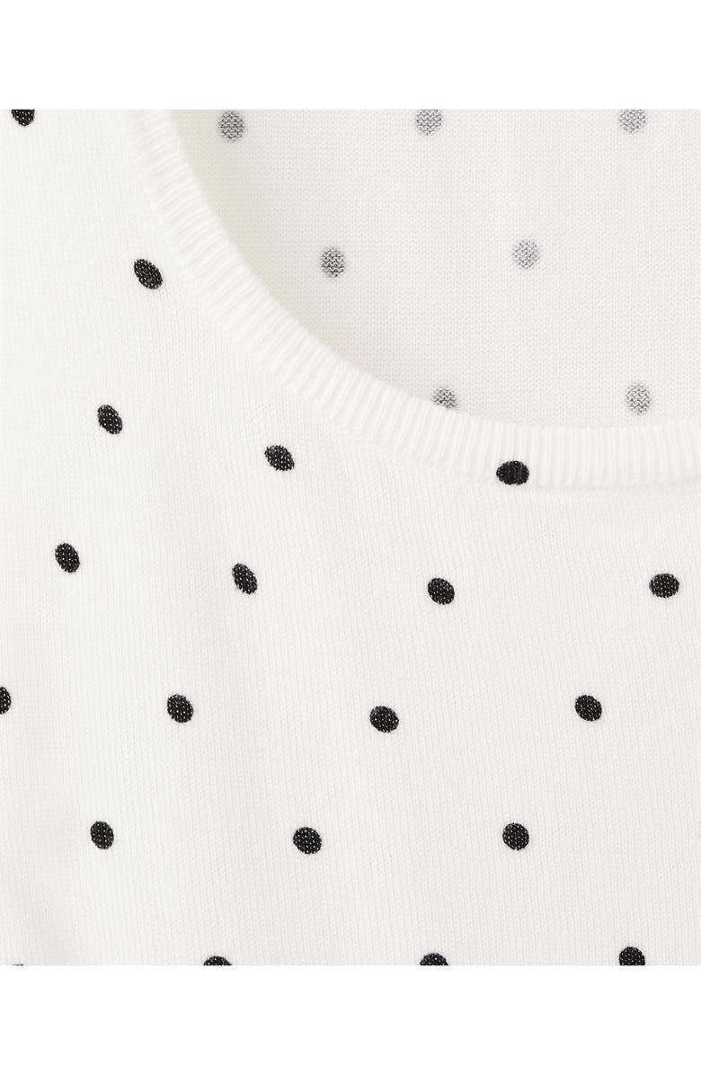 MANGO Polka Dot Knit Top, Alternate, color, Off White