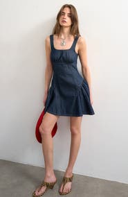 Topshop Peplum Hem Denim Minidress