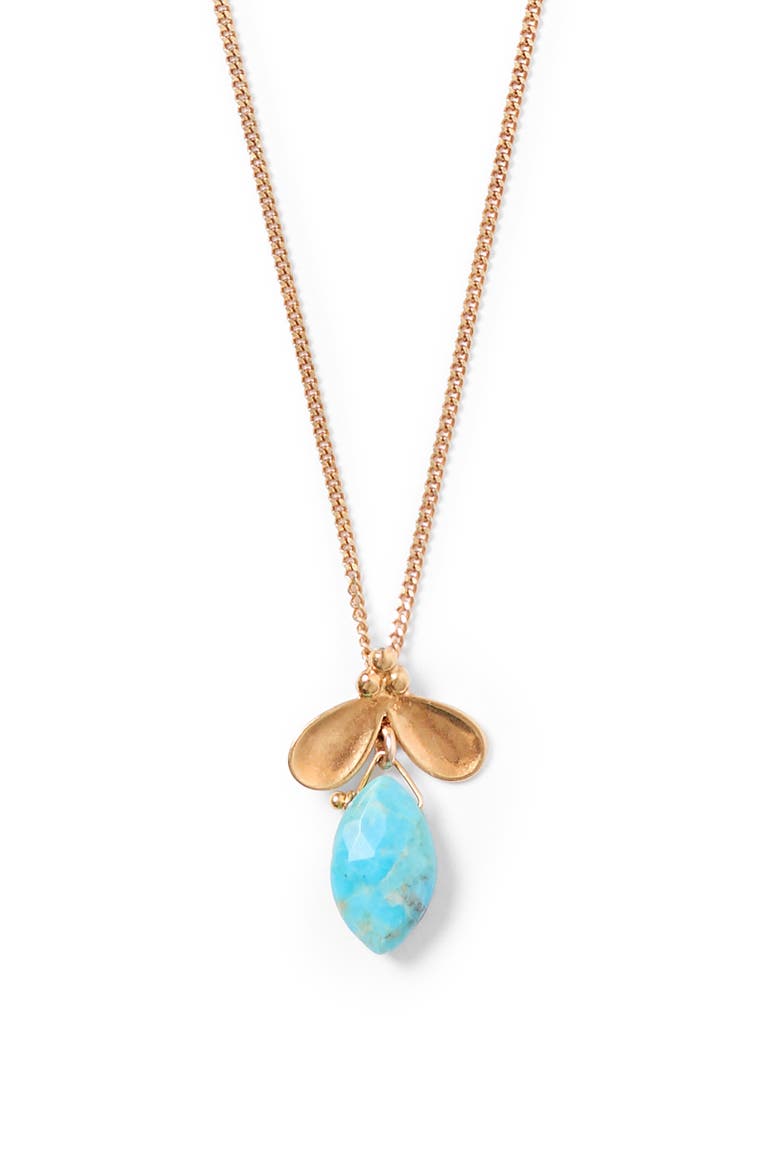 Petal Pendant Necklace, Alternate, color, TURQUOISE