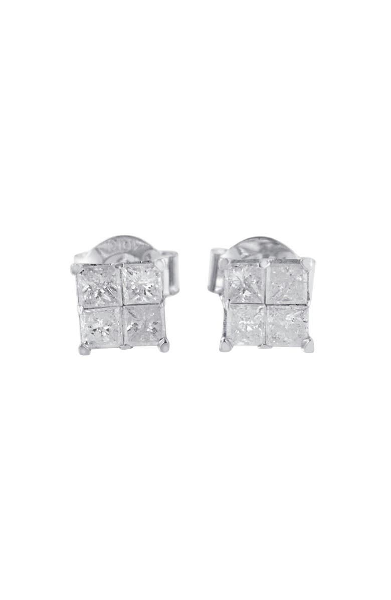 Haus of Brilliance 10K White Gold 5/8 Cttw Diamond Stud Earrings, Main, color, White