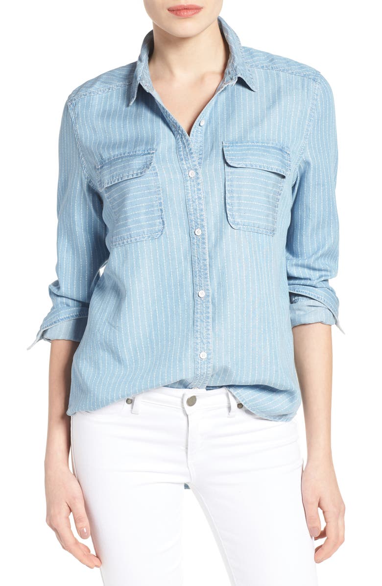 Caslon<sup>®</sup> Denim Shirt, Main, color, 