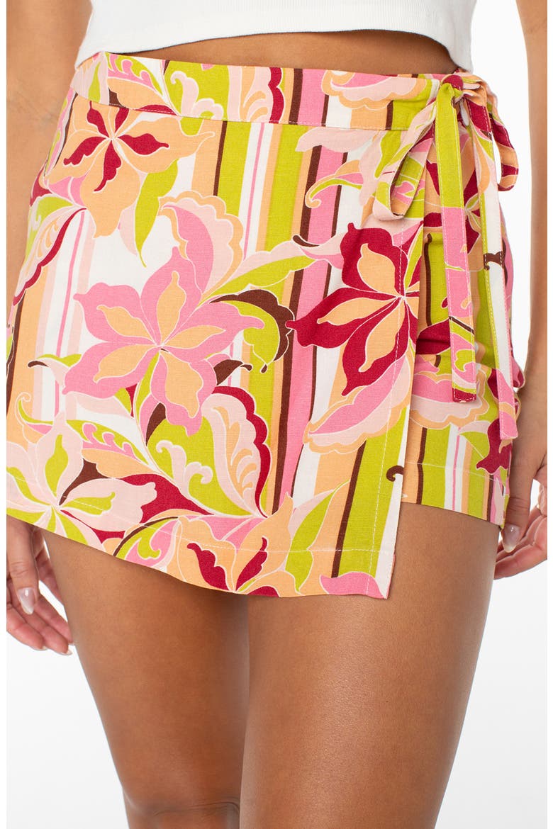 Zola Floral Faux Wrap Skort, Alternate, color, STRAWBERRY PINK
