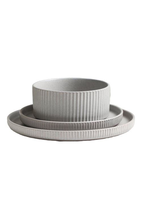 Stone Lain Haven Stoneware 16-piece  Dinnerware Set With Pasta Bowls In Gray
