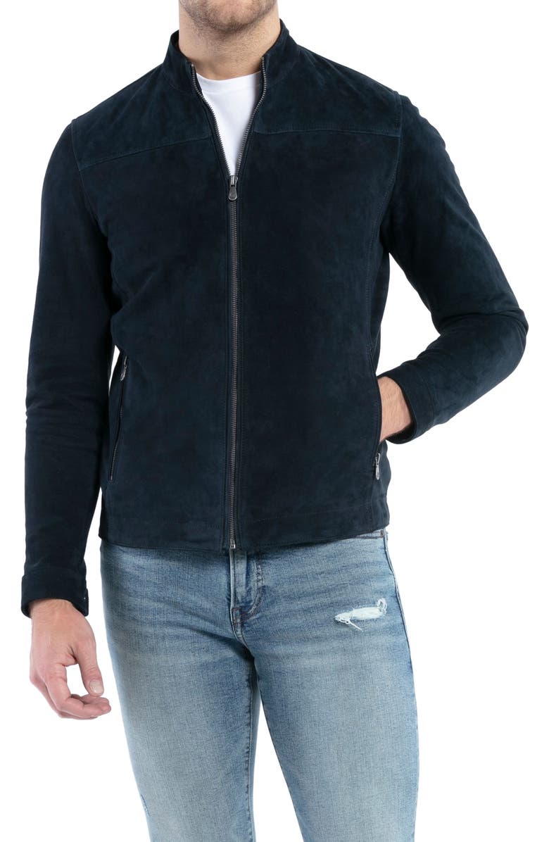 PINO BY PINOPORTE Suede Bomber Jacket, Main, color, 