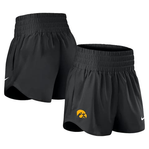 Women's Nike Black Iowa Hawkeyes Performance One Dri-FIT High-Rise Shorts