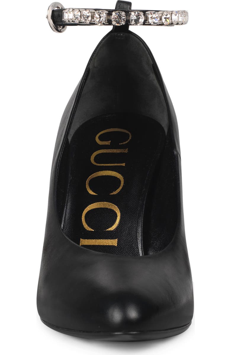 Gucci Blanca Crystal Ankle Strap Pump, Alternate, color,