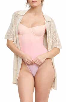 Good American Open Knit Cover-Up Shirt