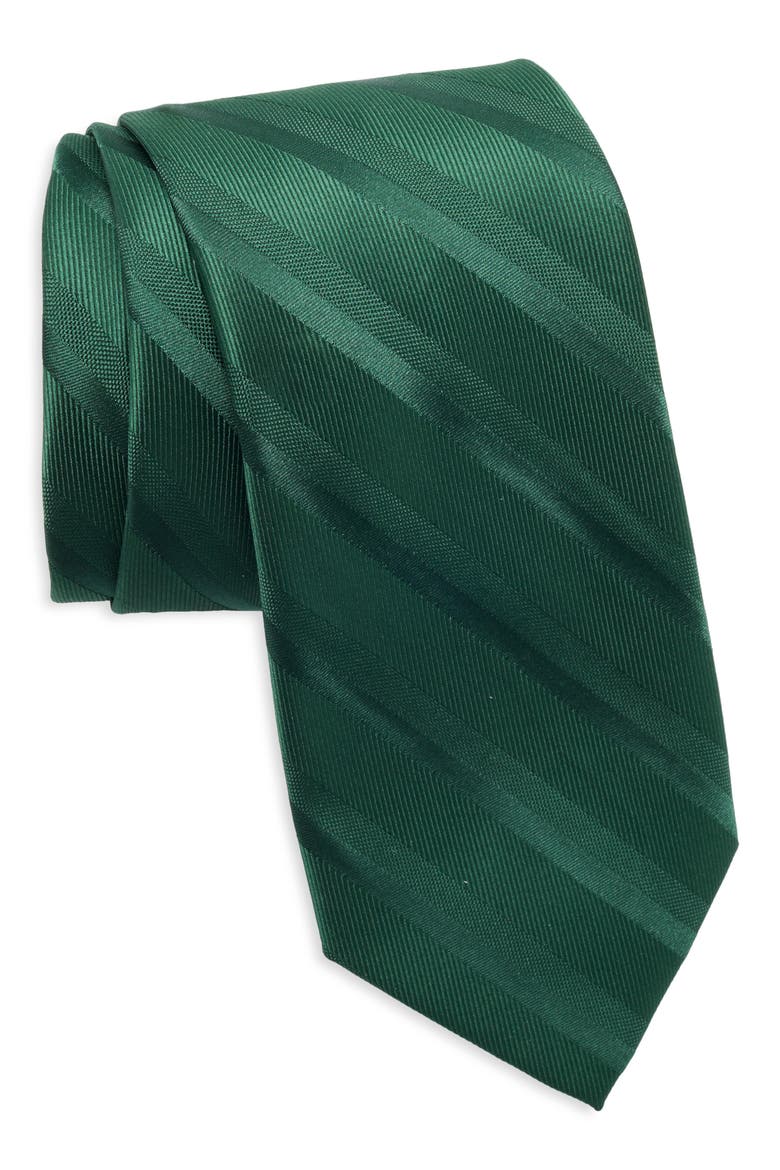 Roger Stripe Tie, Main, color, HUNTER GREEN