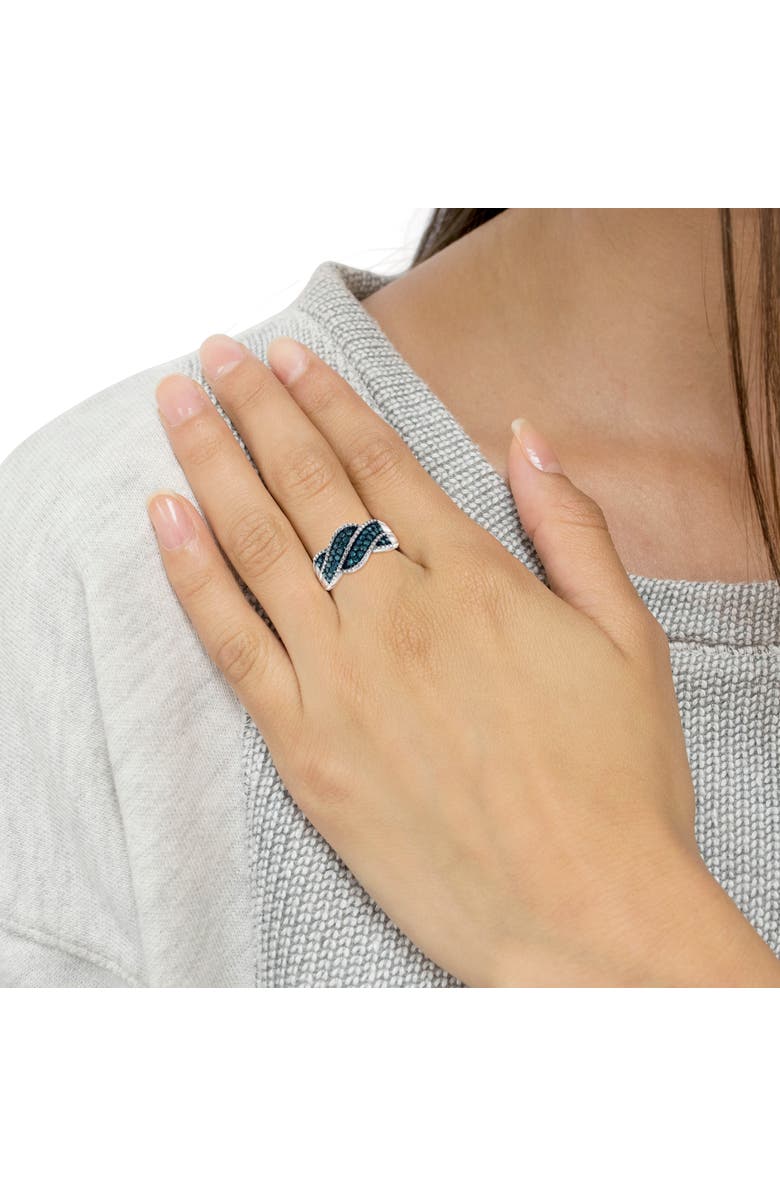 Haus of Brilliance Silver 1/2 Cttw Treated Blue Diamond cocktail Ring, Alternate, color, Silver