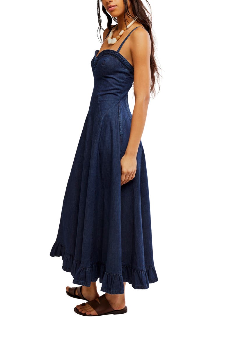 Another Season Denim Midi Dress, Alternate, color, RINSE