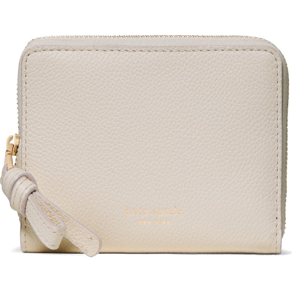 Kate Spade New York Loop Small Pebbled Leather Zip Wallet In Neutral