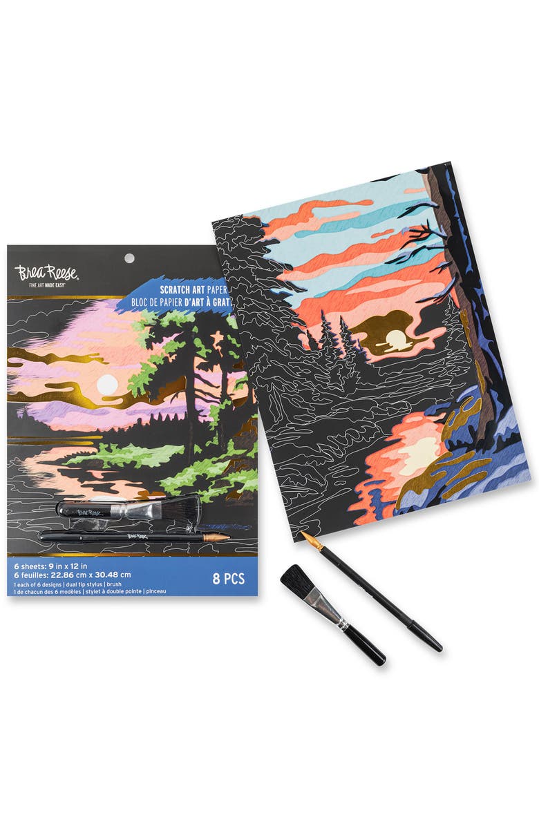 Brea Reese Scratch Art Paper Pad, Seasonal Landscapes, Alternate, color, 