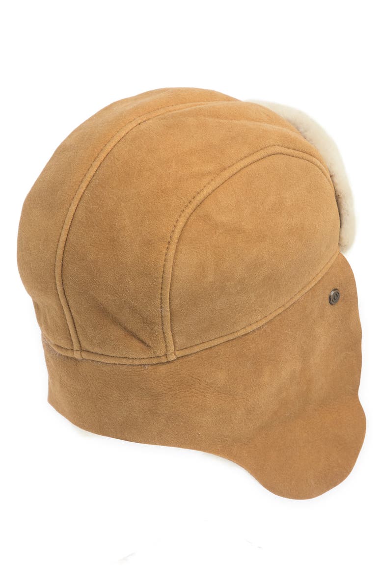 UGG<sup>®</sup> UGG Genuine Shearling Trapper Hat, Alternate, color,