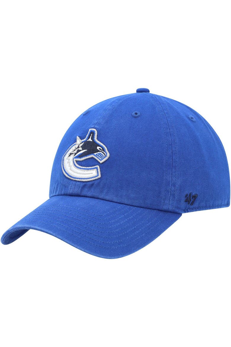 Men's '47 Blue Vancouver Canucks Team Clean Up Adjustable Hat, Main, color, Blue